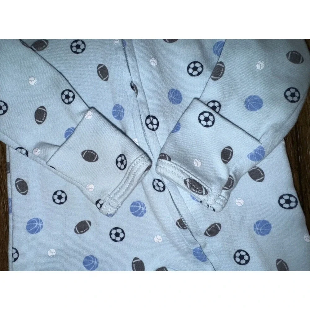 Carters Preemie Baby Boy Sleeper Sports Baseball Football‎ Outfit Zipper Doll